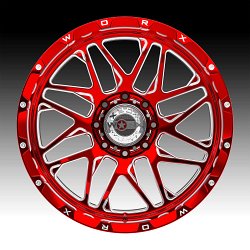 Worx Offroad Forged WF819RT Red Milled Custom Truck Wheels 3